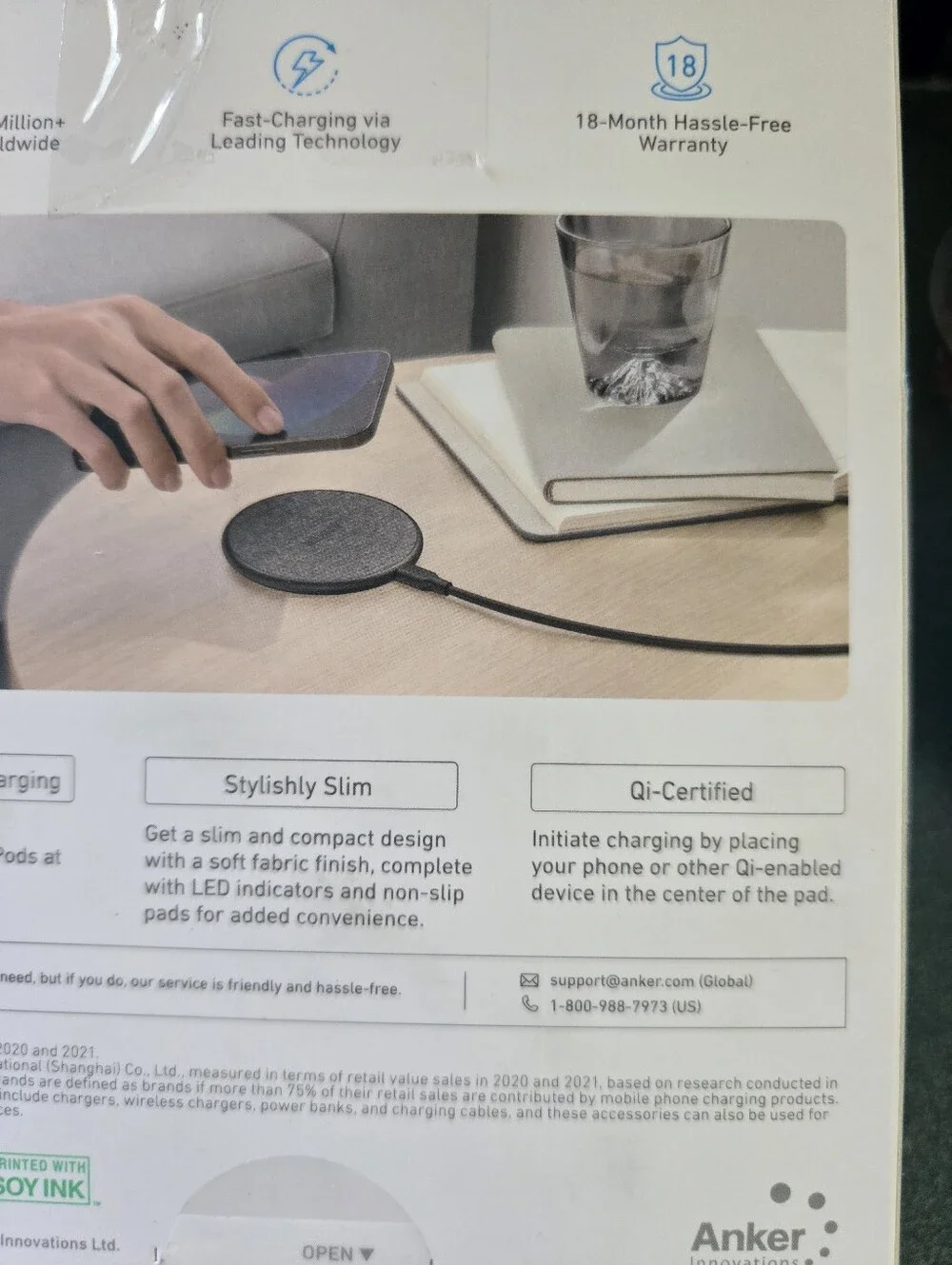 Anker 10W Wireless Charging Pad with 4' Cable and 18W Wall Charger